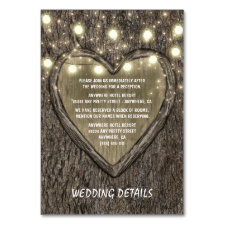 String Lights + Oak Tree Wedding Reception Cards