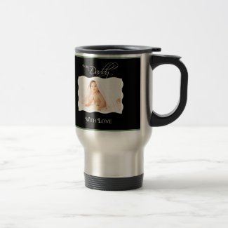 1st Father's Day - Black Custom Photo Stainless Travel Mug