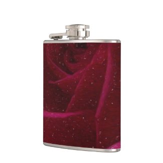 A Burgundy Rose in Snow Flask