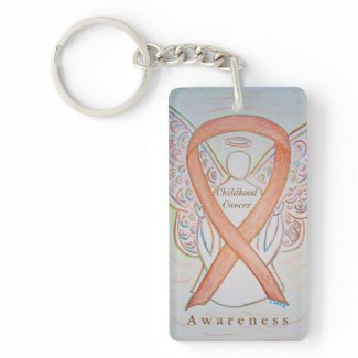Childhood Cancer Angel Awareness Ribbon Keychain