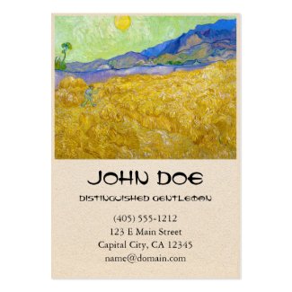Wheat Fields with Reaper at Sunrise Van Gogh Large Business Card