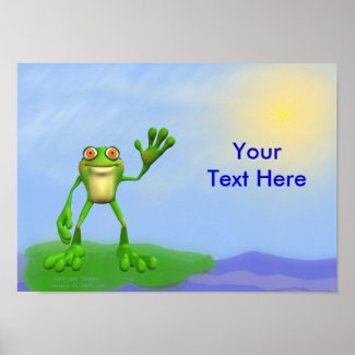 Waving Frog Poster