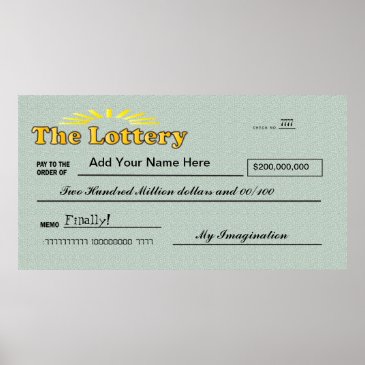 Funny Giant Lottery Check Poster