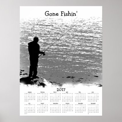 Fishing at the Lake 2017 Sports Calendar Poster