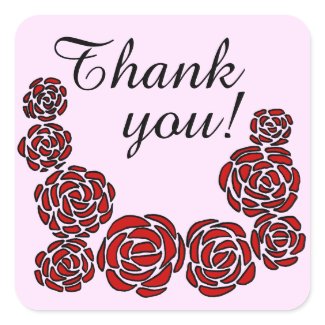 Stylish Stickers Illustrated Border of Red Roses