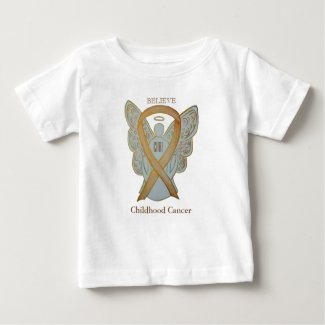 Childhood Cancer Gold Awareness Ribbon Angel Shirt