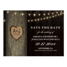 Carved Grandfather Oak Tree Save The Date Cards