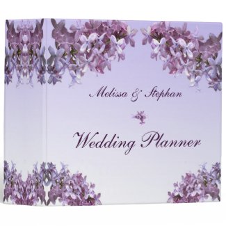 Floral Lilac Flowers Wedding Planner 3 Ring Binder