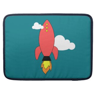 Red cartoon rocket sleeve for MacBook pro