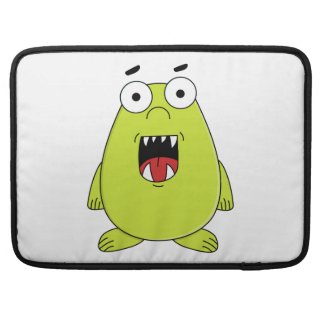 Cute green monster sleeve for MacBooks