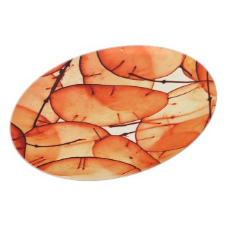 Beautiful Orange Leaf Melamine Plate