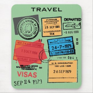 Passport Stamps Mousepad