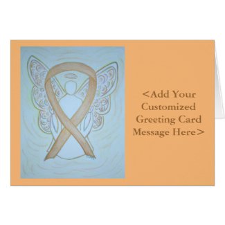 Pastel Gold Awareness Ribbon Angel Cards
