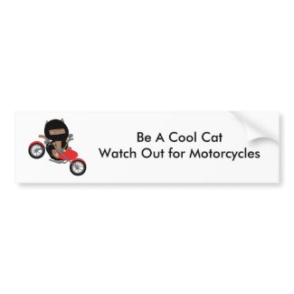 Motorcycle Safety Cool Cat Bumper Sticker