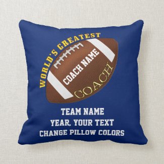 Personalized World&#39;s Greatest Football Coach Gifts Throw Pillow