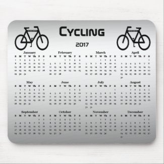 Silver and Black Bicycle Sports Calendar Mousepad
