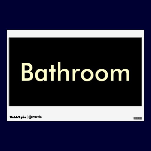 Bathroom Door Sign-Temporary/Reusable Wall Skins