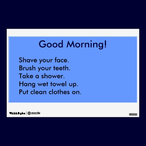 Bathroom Routine Activity Checklist (for Men) Room Graphics