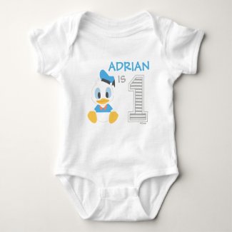 Donald Duck | Personalized First Birthday Baby Bodysuit