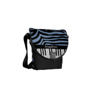 Piano Keys Sky Blue and black Zebra Print Courier Bag