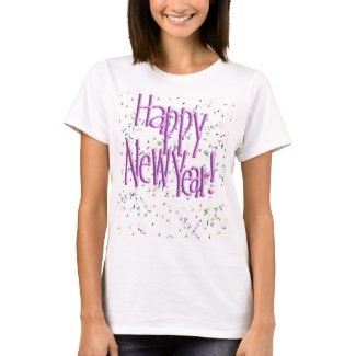 Happy New Year Pink Text T-Shirt