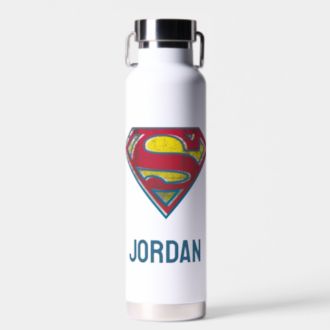 Superman S-Shield | Printed Logo | Add Your Name Water Bottle