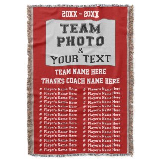 BEST Coach Gifts Team Photo and ALL Player's NAMES Throw