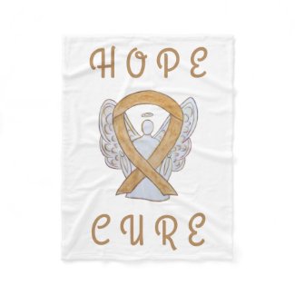 Amber Awareness Ribbon Angel Cancer Chemo Blanket