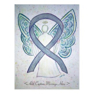Gray Awareness Ribbon Angel Custom Postcard