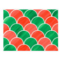 Red Green Gouache Scale Pattern