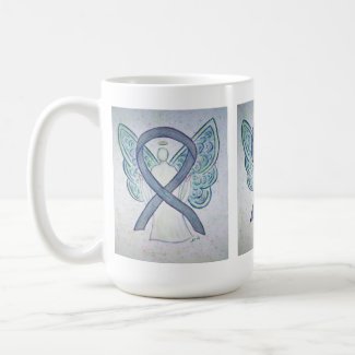 Gray Twinkle Awareness Ribbon Angel Art Mug