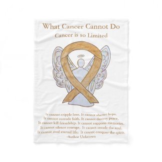 Amber Awareness Ribbon Appendix Cancer Blankets