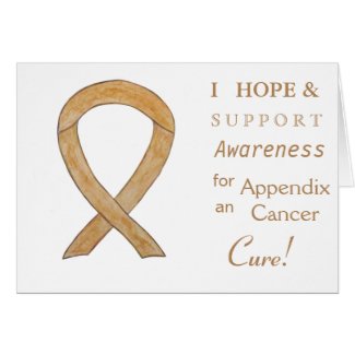 Appendix Cancer Awareness Ribbon Greeting Cards