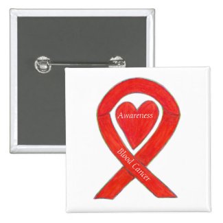 Blood Cancer Heart Awareness Ribbon Custom Pin