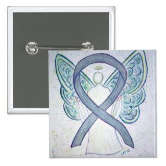Gray Angel Awareness Ribbon Custom Art Pins