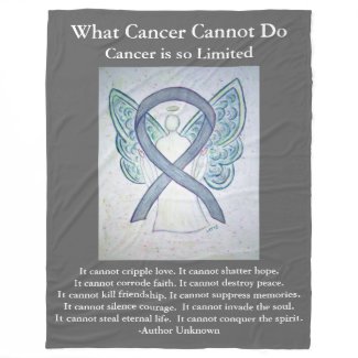 Gray Awareness Ribbon Brain Cancer Angel Blankets