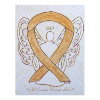 Amber Awareness Ribbon Angel Custom Art Postcard