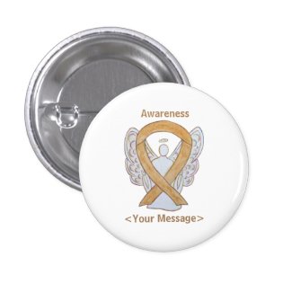 Amber Awareness Ribbon Appendix Cancer Angel Pin