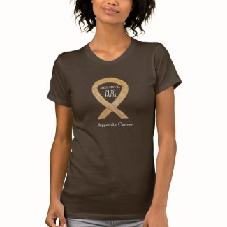 Appendix Cancer Amber Awareness Ribbon T-Shirt