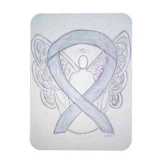 Gray Awareness Ribbon Angel Art Magnet