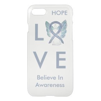 Gray Awareness Ribbon Custom iPhone 7 Angel Case