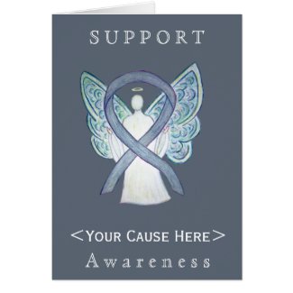 Gray Awareness Ribbon Angel Customized Card