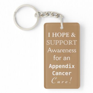 Appendix Cancer Awareness Amber Ribbon Keychain