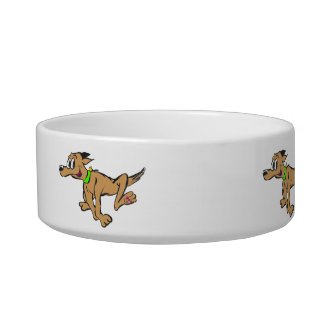 Running Dog Cartoon Customizable Pet Bowl