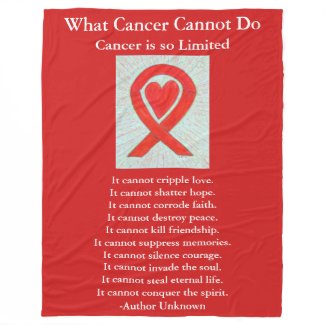 Blood Cancer Awareness Ribbon Fleece Blankets