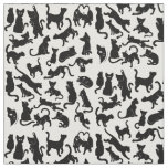 Black Cat Pattern Fabric | Zazzle