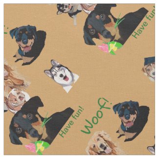 Dogs Designed for Sewing and Crafting Fabric