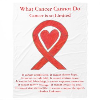 Blood Cancer Red Awareness Ribbon Chemo Blankets