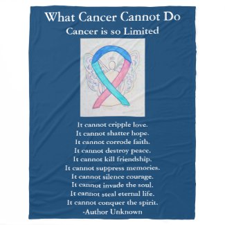 Thyroid Cancer Awareness Ribbon Art Chemo Blanket
