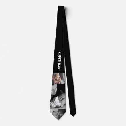 This custom neck tie goes with the text "BEST DAD". It also offers you to add your photos.
